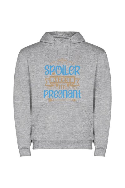 iLovePrints Pregnancy Spoiler: Big News! Φούτερ με κουκούλα σε χρώμα Γκρι