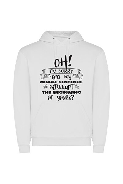 iLovePrints Contrasting Monochrome: Intense Interruption Φούτερ με κουκούλα σ...