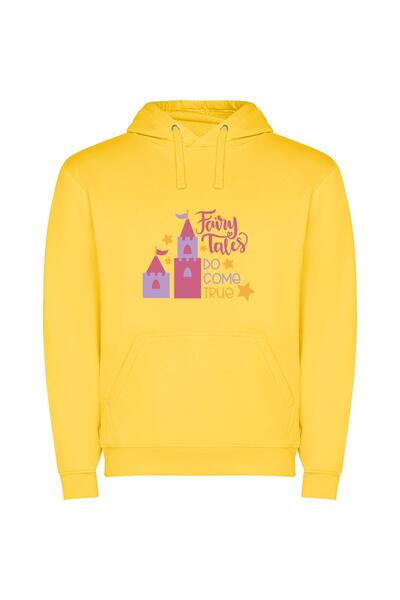 iLovePrints Starry Castle Dreams Φούτερ με κουκούλα σε χρώμα Κίτρινο