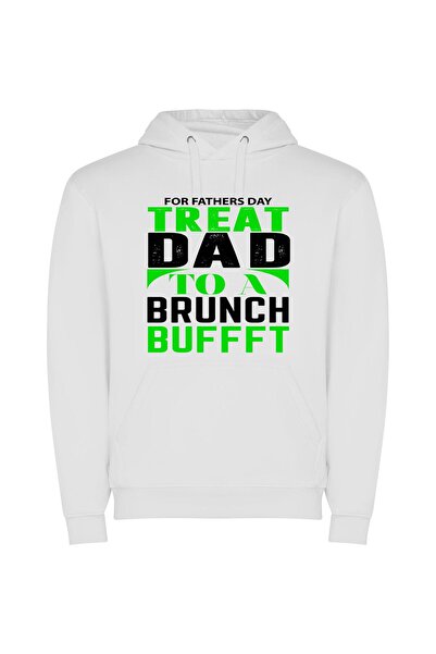 iLovePrints Daddy's Brunch Extravaganza Φούτερ με κουκούλα σε χρώμα Λευκό