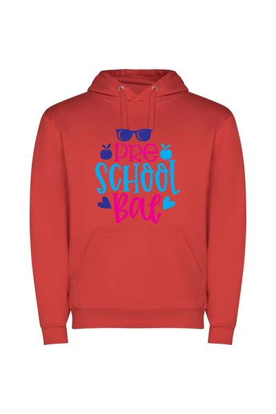 iLovePrints Sunglasses on School Bag Φούτερ με κουκούλα σε χρώμα Κόκκινο