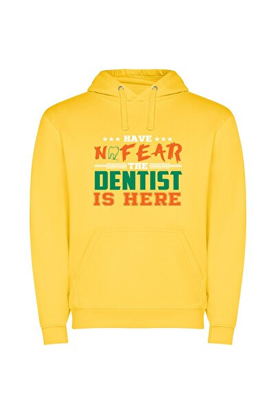 iLovePrints Fearless Dental Solutions Φούτερ με κουκούλα σε χρώμα Κίτρινο