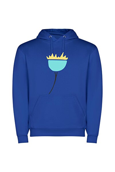 iLovePrints Crowning Blooming Serenity Φούτερ με κουκούλα σε χρώμα Μπλε
