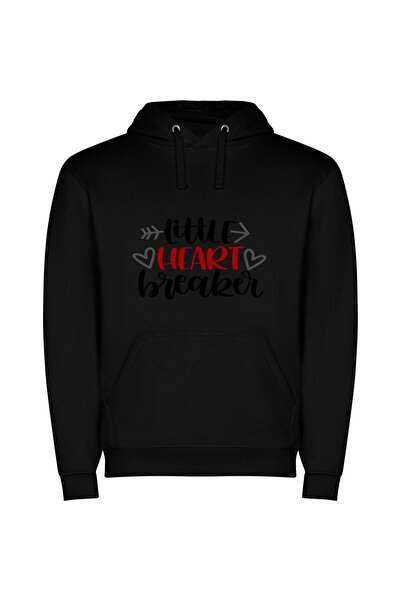 iLovePrints Scarlet Love Letters Φούτερ με κουκούλα σε χρώμα Μαύρο