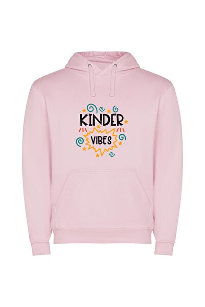 iLovePrints Joyful Kids' Positive Vibes Φούτερ με κουκούλα σε χρώμα Ροζ