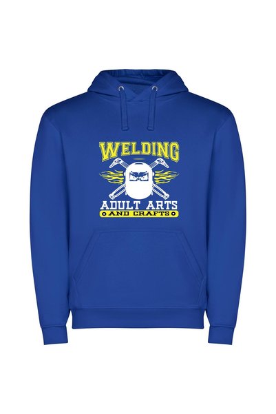iLovePrints Welder's Crafted Vector Art Φούτερ με κουκούλα σε χρώμα Μπλε
