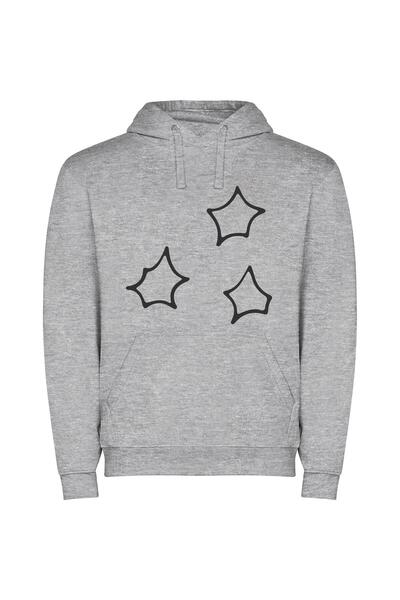 iLovePrints Starry Background Chic Φούτερ με κουκούλα σε χρώμα Γκρι