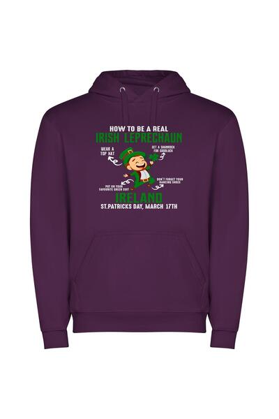iLovePrints Emerald Isle Extravaganza Φούτερ με κουκούλα σε χρώμα Μωβ