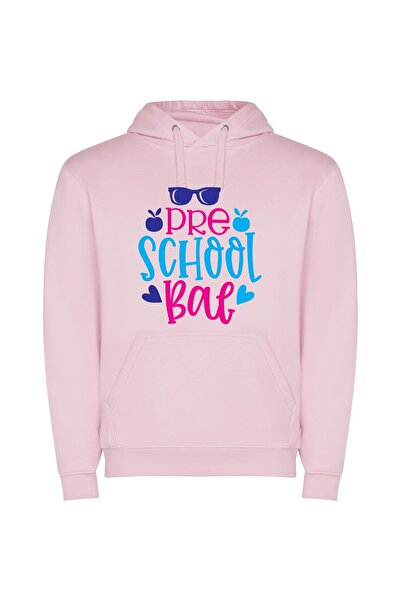 iLovePrints Sunglasses on School Bag Φούτερ με κουκούλα σε χρώμα Ροζ