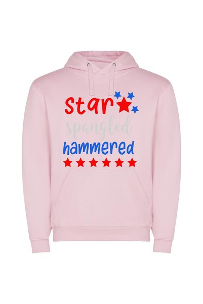 iLovePrints Patriotic Spangled Sign Φούτερ με κουκούλα σε χρώμα Ροζ