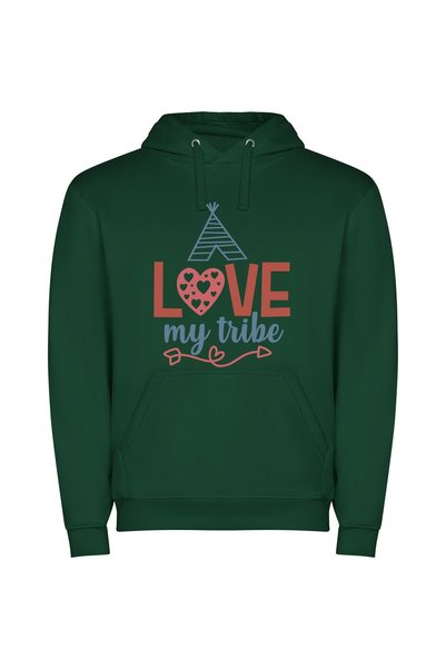 iLovePrints Heartfelt Teepee Love Φούτερ με κουκούλα σε χρώμα Πράσινο