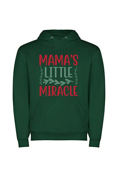 iLovePrints Mama's Miracle Sign: Maternal Bliss Φούτερ με κουκούλα σε χρώμα Π...