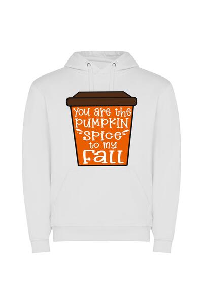 iLovePrints Spicy Fall Love Affair Φούτερ με κουκούλα σε χρώμα Λευκό