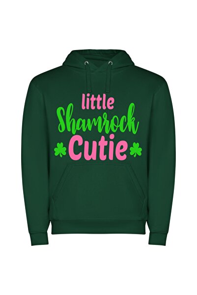 iLovePrints Little Shamrock Darling Φούτερ με κουκούλα σε χρώμα Πράσινο