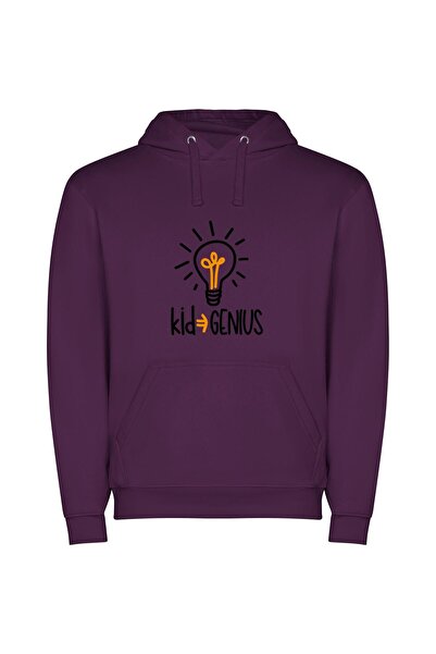 iLovePrints Genius Glow: Next-Gen Design Φούτερ με κουκούλα σε χρώμα Μωβ