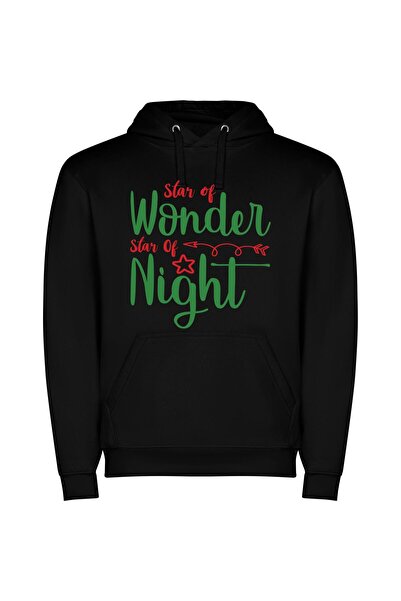 iLovePrints Stellar Wonderscape Φούτερ με κουκούλα σε χρώμα Μαύρο