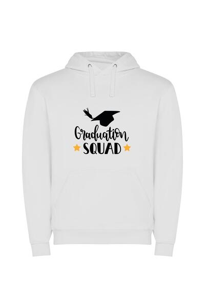 iLovePrints Elite Graduation Squad Φούτερ με κουκούλα σε χρώμα Λευκό