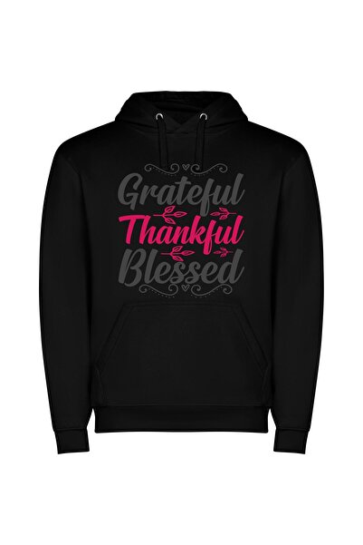 iLovePrints Overflowing Gratitude: Infinite Appreciation Φούτερ με κουκούλα σ...