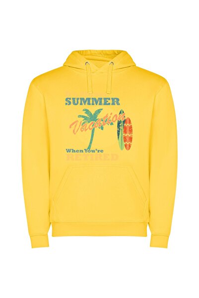 iLovePrints Eternal Retirement Summer Bliss Φούτερ με κουκούλα σε χρώμα Κίτρινο