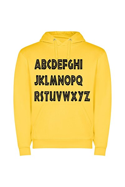 iLovePrints Sci-Fi ABC Extravaganza Φούτερ με κουκούλα σε χρώμα Κίτρινο
