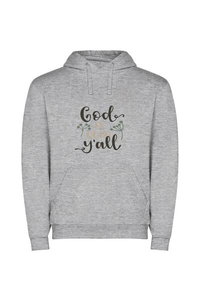 iLovePrints Divinely Good: Godly Style Φούτερ με κουκούλα σε χρώμα Γκρι
