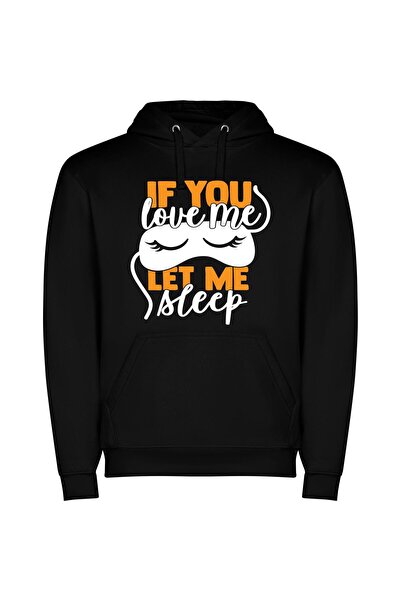 iLovePrints Orange Letters: Dressing Harmony Φούτερ με κουκούλα σε χρώμα Μαύρο