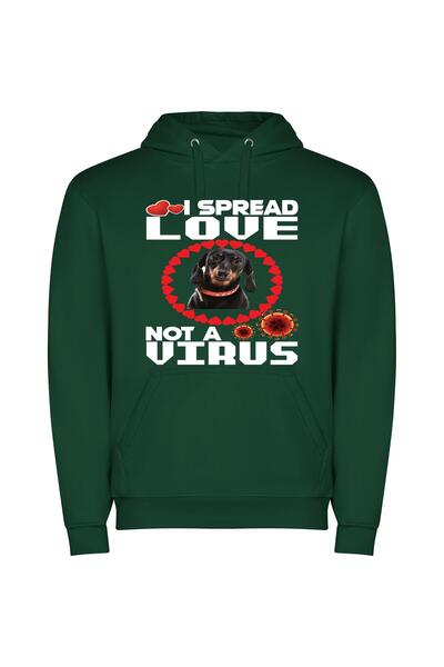 iLovePrints Dashing Dachshund Delight Φούτερ με κουκούλα σε χρώμα Πράσινο