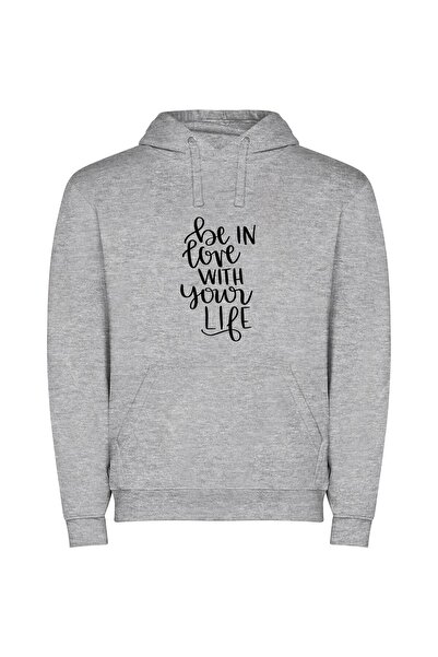 iLovePrints Adore Life's Beautiful Lines Φούτερ με κουκούλα σε χρώμα Γκρι