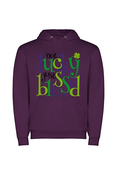 iLovePrints Purrple Green Fantasia Φούτερ με κουκούλα σε χρώμα Μωβ