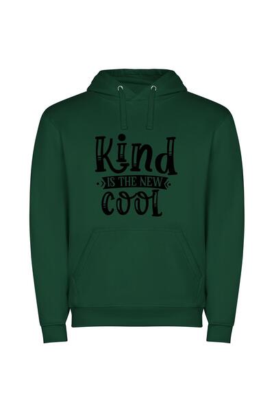 iLovePrints Kind is the New Cool Φούτερ με κουκούλα σε χρώμα Πράσινο