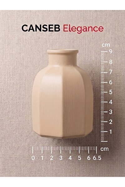 CANSEB Elegance 9X6.5Cm - Antique Beige - Octagonal Mini Vase - Hand-Painted ...