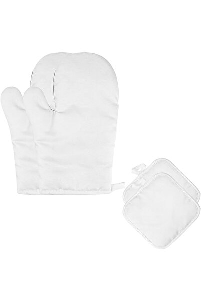 KASTWAVE 4pcs Blank Sublimation Oven Mitts Set with 2 Gloves & 2 Placemats, H...