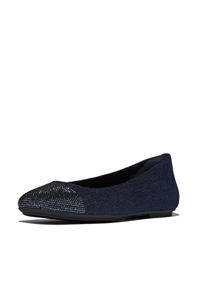 Fitflop Women's Delicato Crystal Cap-Toe Denim Ballet Flats