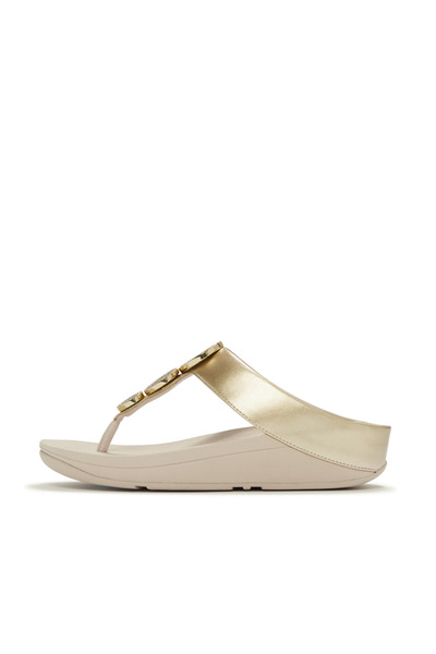 Fitflop Women's Halo Bead-Circle Metallic Toe-Post Sandals