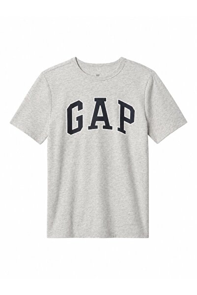 GAP Kids Gap Kids Logo Print Short Sleeve Basic T-Shirt 4-16 Years Gray