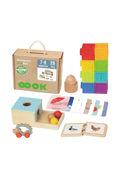 woopie Cutie VERDE XXL Educativă Montessori Senzorială 6-în-1 7-8 Luni 26 pie...