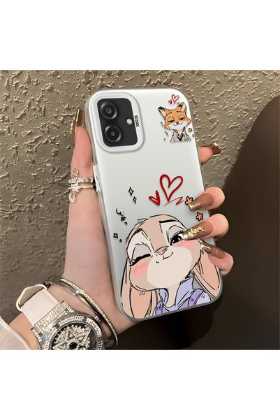 CHICASELUX Samsung Galaxy A07 4g Compatible Heart-Themed Fox Rabbit Printed C...