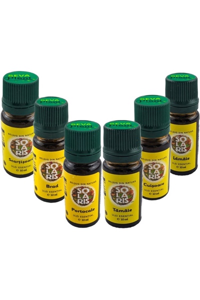 Solaris Plant Set 6 uleiuri esentiale "Arome Poveste", scortisoara, brad, por...