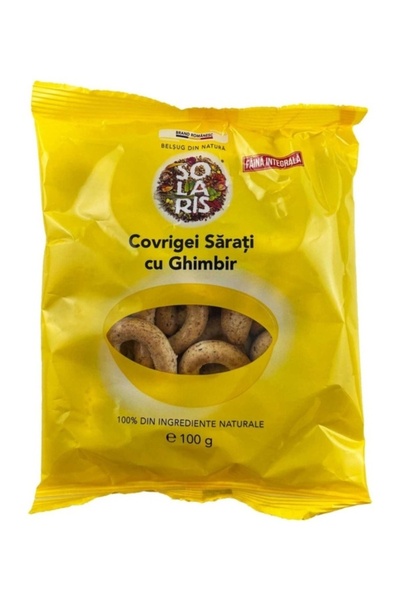 Solaris Plant Covrigei integrali sarati cu ghimbir, fara aditivi, fara conser...