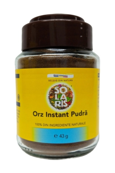 Solaris Plant Cafea din Orz 100% pura naturala, fara cofeina, borcan sticla, 43g