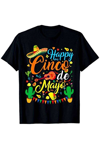 135 Happy Cinco Fiesta Mexican Party 5 De Mayo T-Shirt For Men Women Couple C...