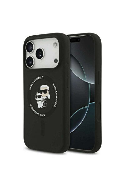 Karl Lagerfeld Husă pentru iPhone 17 Pro, cu inel de silicon MagSafe (KLHMP17...