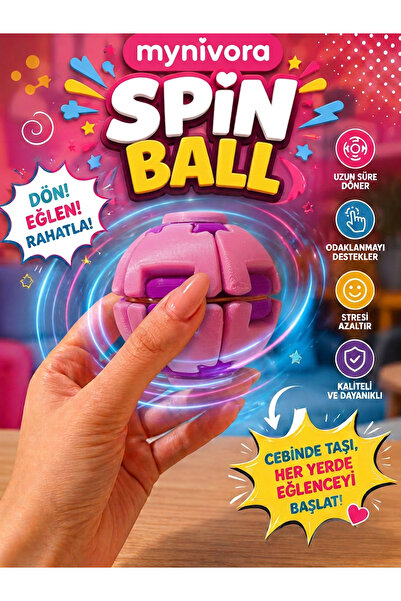 Mynivora Spin Ball Stres Topu Dönen Fidget Oyuncak El Parmak Egzersiz Topu Od...