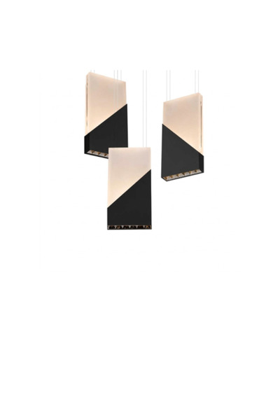 Siera Rectangular Black Glass Pendant MD 100