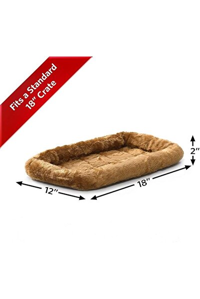 MidWest Homes for Pets Bolster Dog Bed 18L-Inch Gray Dog Bed or Cat Bed w/Com...