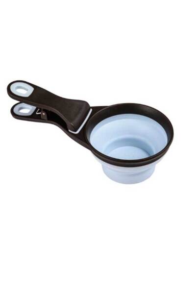 Zolux 2-in-1 Silicone Measuring Cup with Food Bag Clip Blue, 473 ml