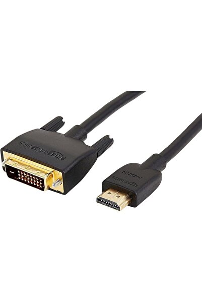 Amazon basics كابل محول HDMI إلى DVI، ثنائي الاتجاه بدقة 1080 بكسل، مطلي بالذ...