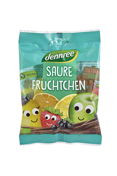 Dennree Jeleuri organice vegane acrișoare cu fructe 100 g