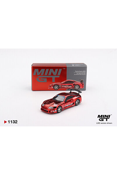 mini gt 1:64 تويوتا سوبرا A80 توب سيكريت GT-300 نموذج سيارة أحمر كروم MGT01132