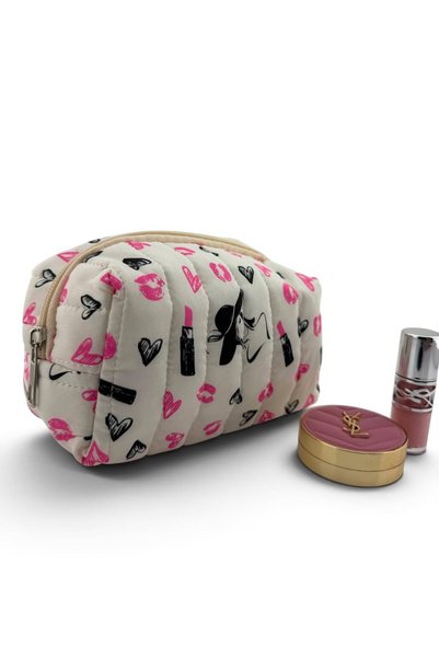 BACHUS Patterned Zippered Makeup Bag Bag Pcs
